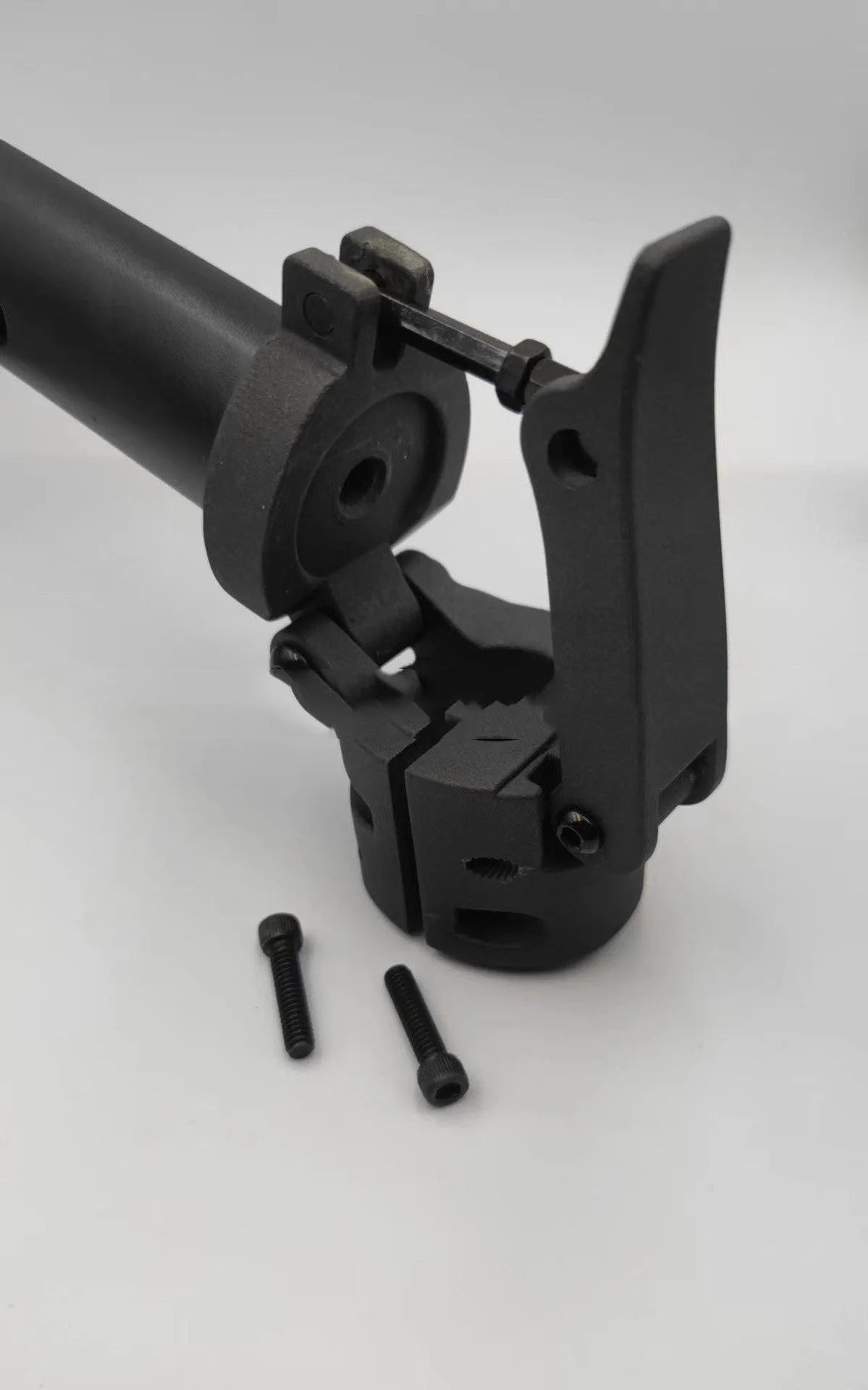 Black folding upright bar replacement part for a Nanbo No. 9 electric scooter.