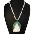 Crystal bud pendant transparent crystal necklace geometric leaf design snake skin melon seed chain for women